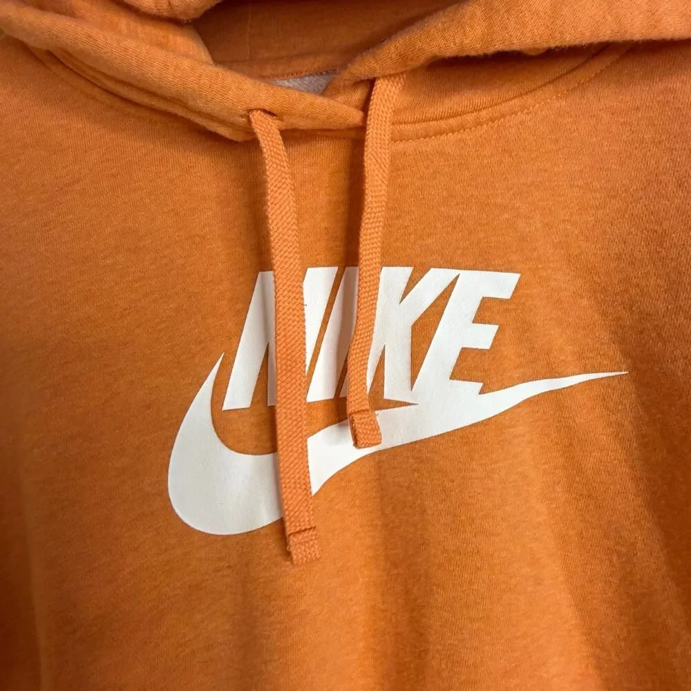 Nike Sweatshirt Women’s Medium Orange Cropped Long Sleeve Hoodie